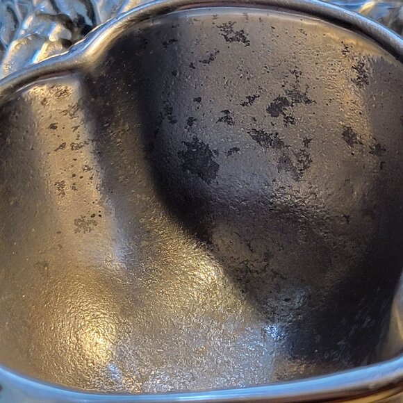 Vintage Wilton Armetale Chip & Dip Cabbage Leaf Serving Bowl Pewter - Picture 6 of 6